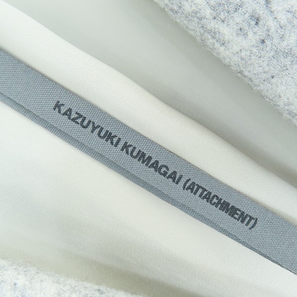 実際に弊社で買取させて頂いたKAZUYUKI KUMAGAI ATTACHMENT/カズユキクガマイ アタッチメント 絣2/48ダブルサージメルトン ロングコート KC52-077/1の画像 2枚目