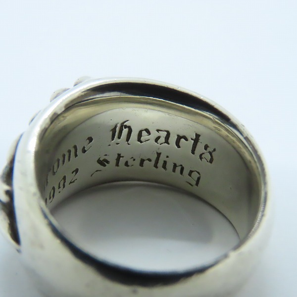 実際に弊社で買取させて頂いたCHROME HEARTS/クロムハーツ FLRL CRS フローラルクロスリング 18.5号の画像 7枚目