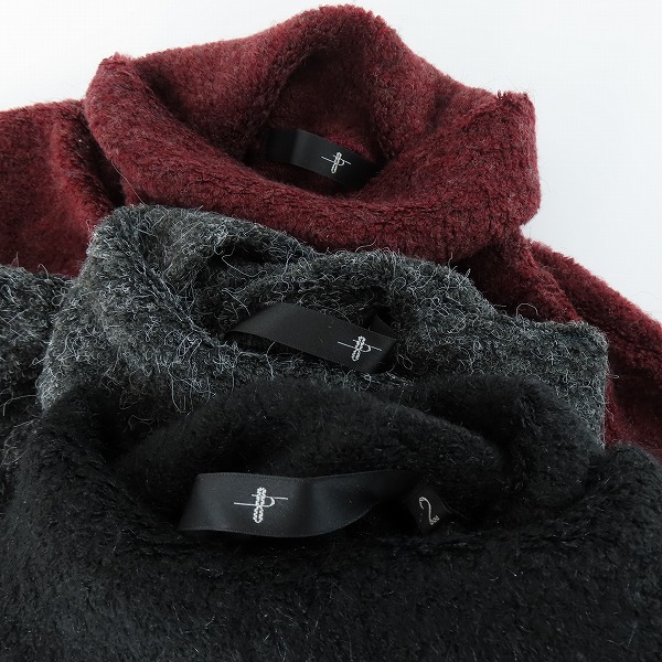 実際に弊社で買取させて頂いたNO ID./ノーアイディー タートルネック セーター ブラック/バーガンディ/グレー 3点セットの画像 2枚目