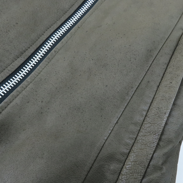 実際に弊社で買取させて頂いたEKAM/エカム 豚革/ピッグレザー レザーライダースジャケット Sの画像 8枚目