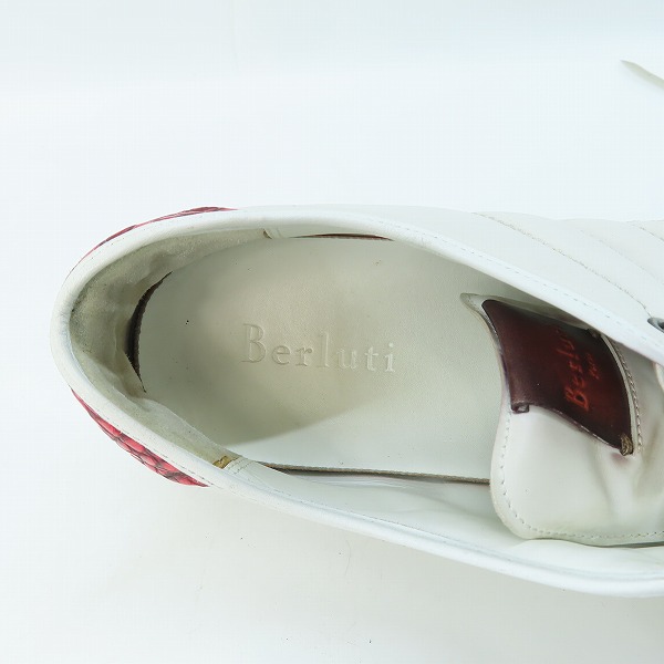 実際に弊社で買取させて頂いたBERLUTI/ベルルッティ クロコダイル ローカットスニーカー 9.5の画像 4枚目