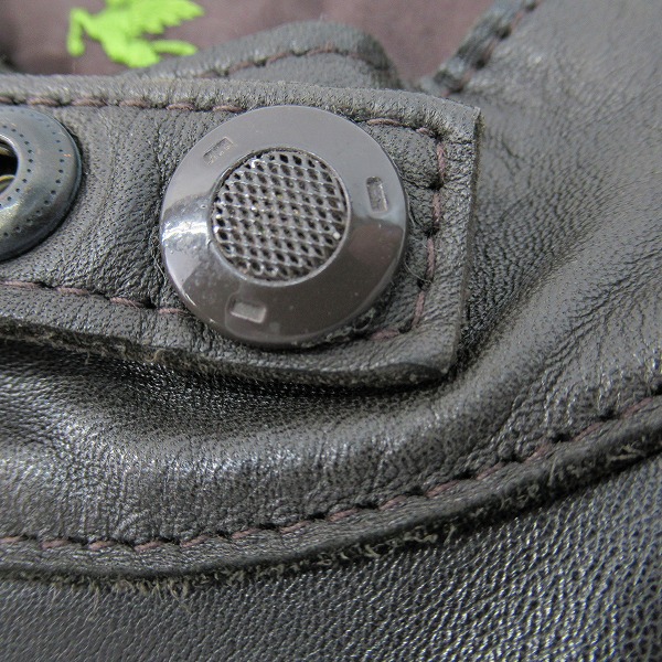 実際に弊社で買取させて頂いたETRO/エトロ 裏地千鳥柄 ホースレザー シングルライダースジャケット XXLの画像 7枚目