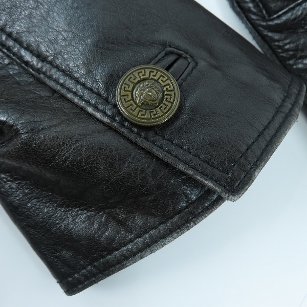 実際に弊社で買取させて頂いたGIANNI VERSACE/ジャン二ヴェルサーチ レザージャケットの画像 5枚目