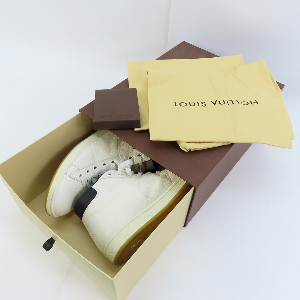 実際に弊社で買取させて頂いたLouis Vuitton/ルイヴィトン サニーサイドライン LVロゴ ハイカット レザー スニーカー MS1102 /7.5の画像 8枚目
