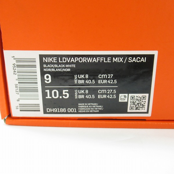 実際に弊社で買取させて頂いたNIKE×sacai×JEAN PAUL GAULTIER/ナイキ×サカイ×ゴルチエ LDVAPORWAFFLE/LDヴェイパーワッフル DH9186-001/27の画像 9枚目
