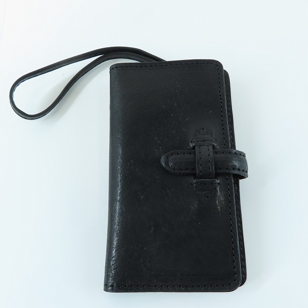 実際に弊社で買取させて頂いたISAMU KATAYAMA BACKLASH/バックラッシュ  携帯カバー 墨染めウォレット スマホケース 849-03