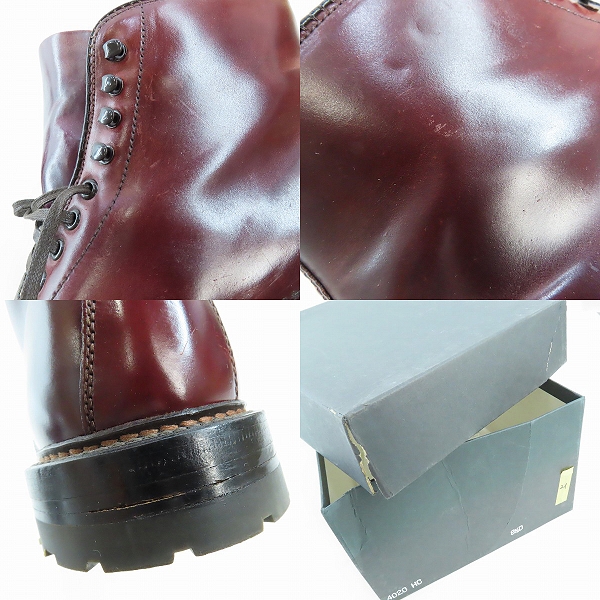 実際に弊社で買取させて頂いたALDEN/オールデン ハワイアンタンカーブーツ/シューズ コードバン 純正シューツリー付き 4020HC/8.5Dの画像 7枚目