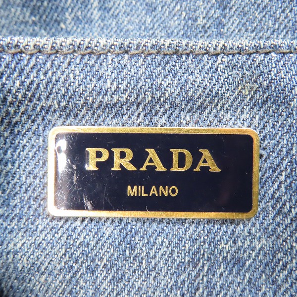 実際に弊社で買取させて頂いたPRADA/プラダ CANAPA/カナパ デニム 2WAY ハンド/ショルダー バッグ 1BG439の画像 5枚目