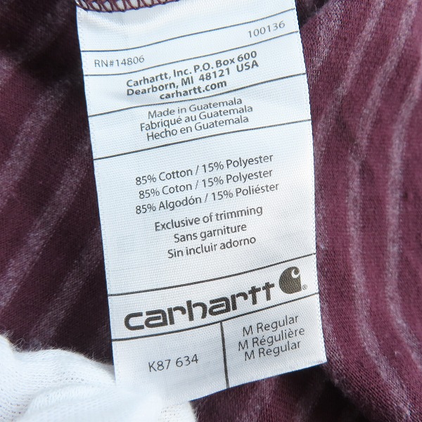 実際に弊社で買取させて頂いたCarhartt/カーハート ORIGINAL FIT 胸ポケット ボーダー Tシャツ K87 /Mの画像 3枚目