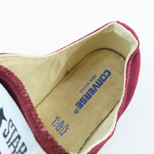 実際に弊社で買取させて頂いたCONVERSE/コンバース ALL STAR OX USA製 MAROON スニーカー M9691/8の画像 4枚目