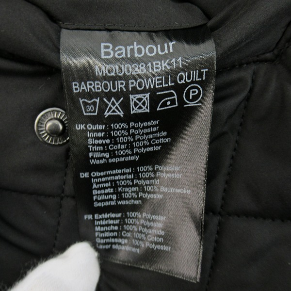 実際に弊社で買取させて頂いたBarbour/バブアー POWELL QUILT 中綿 キルティングジャケット MQU0281BK11/S の画像 4枚目