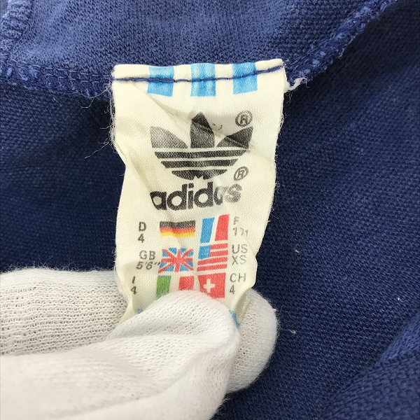 実際に弊社で買取させて頂いたadidas/アディダス ヴィンテージ  80s～90s頃 万国旗タグ ジップアップ パーカーXSの画像 2枚目