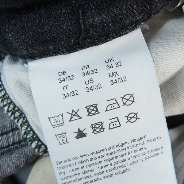 実際に弊社で買取させて頂いたHUGO BOSS/ヒューゴボス CANDIANI/カンディアーニ デニム/ブラック/34×32の画像 3枚目