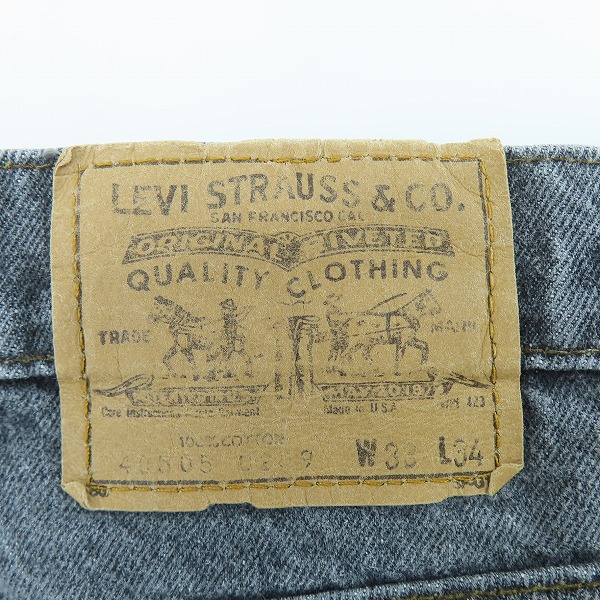 実際に弊社で買取させて頂いたLevis/リーバイス 90s ヴィンテージ  刻印536 ジップフライ ブラックデニムパンツ 40505-0259 W33 L34 の画像 5枚目