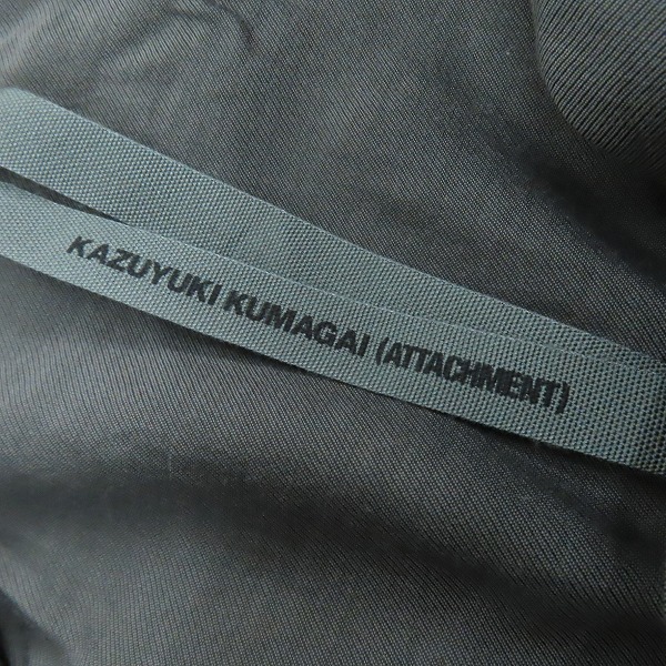 実際に弊社で買取させて頂いた【未使用】KAZUYUKI KUMAGAI ATTACHMENT/カズユキクガマイ アタッチメント カシミヤ混ストレッチツイードパンツ KP22-047/1の画像 2枚目