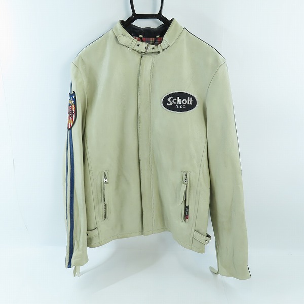 実際に弊社で買取させて頂いたSchott/ショット クラシックレーサージャケット ホワイト 3111018/L