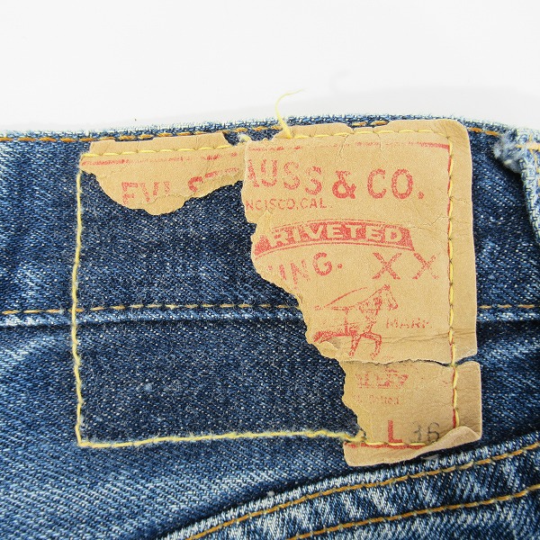 実際に弊社で買取させて頂いたLevi's/リーバイス 501 bigE 両面タブ 不均等V ボタン裏刻印 6 脚長Rの画像 2枚目