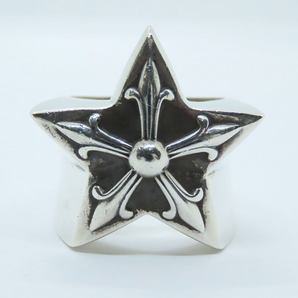 実際に弊社で買取させて頂いたCHROME HEARTS/クロムハーツ LARGE STAR RING/ラージスターリング/26-26.5号の画像 1枚目