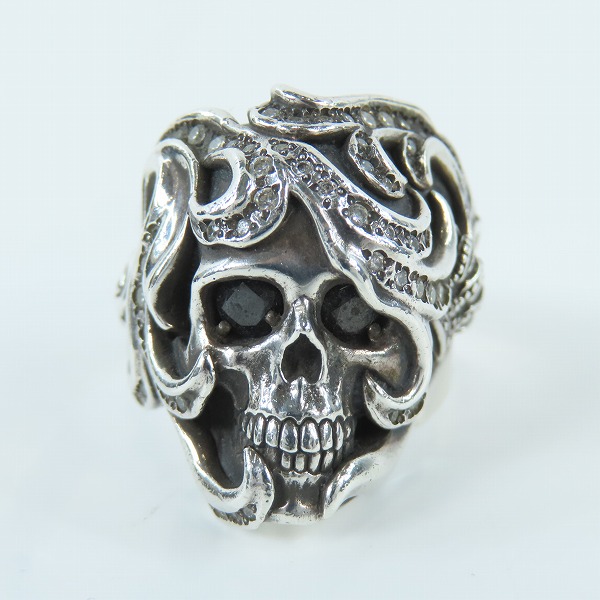 実際に弊社で買取させて頂いたJustin Davis×内山英雄/ジャスティンデイビス J×U ANDY/アンディ スカル リング SRJ520 21.5-22号の画像 1枚目