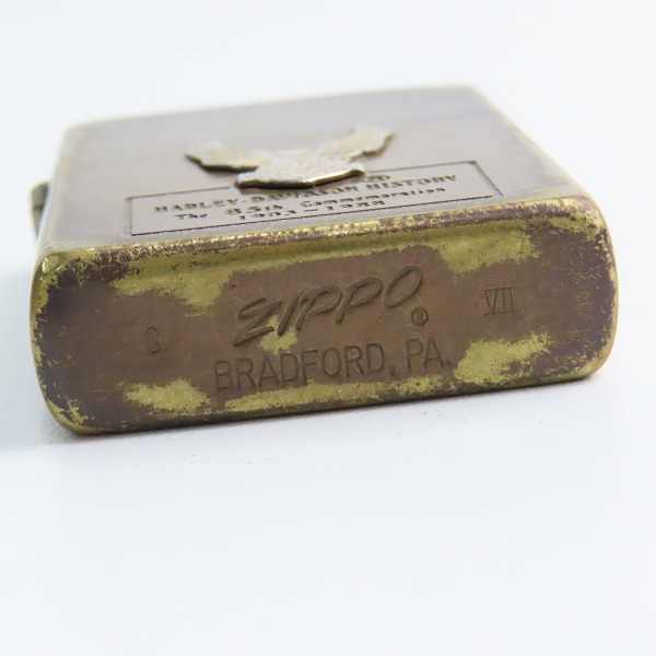 実際に弊社で買取させて頂いた【ジャンク】ZIPPO/ジッポー HARLEY-DAVIDSON/ハーレーダビッドソン メタル貼り 1991年製の画像 3枚目