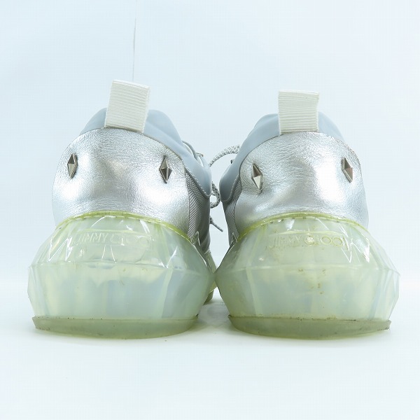 実際に弊社で買取させて頂いたJIMMY CHOO/ジミーチュウ DIAMOND/ダイヤモンド クリアソール スニーカー シルバー/40.5の画像 1枚目