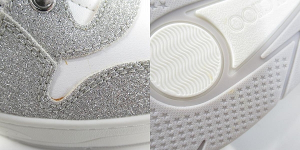 実際に弊社で買取させて頂いたJIMMY CHOO/ジミーチュウ FLORENT/M QYA X SILVER/WHITE スニーカー/41の画像 7枚目