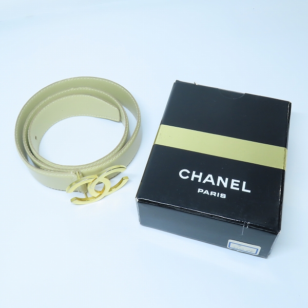 実際に弊社で買取させて頂いたCHANEL/シャネル ココマーク レザー ベルト　の画像 9枚目