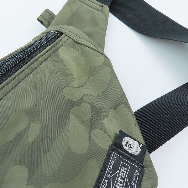 実際に弊社で買取させて頂いたPORTER×A BATHING APE/ポーター×アベイシングエイプ CAMO WAIST POUCH ウエストポーチ/バッグの画像 6枚目