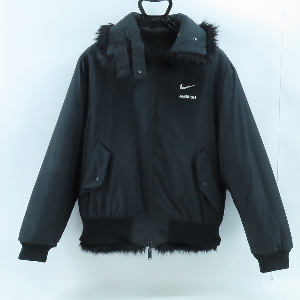 実際に弊社で買取させて頂いたNIKE×AMBUSH/ナイキ×アンブッシュ 18AW リバーシブルフェイクファーコートジャケット AQ9225-010/Mの画像 2枚目