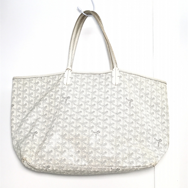 実際に弊社で買取させて頂いたGOYARD/ゴヤール サンルイPM PVC×レザー トートバッグ ホワイト ポーチ付