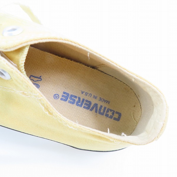 実際に弊社で買取させて頂いたCONVERSE/コンバース USA製 90年代製 ヴィンテージ CANVAS ALL STARオールスター イエロー系/7.5の画像 4枚目
