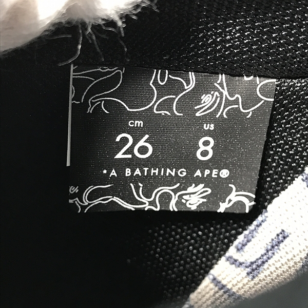 実際に弊社で買取させて頂いたNEIGHBORHOOD × A BATHING APE/ネイバーフッド×アベイシングエイプ BAPE STA スニーカー 1J23191901/26の画像 5枚目