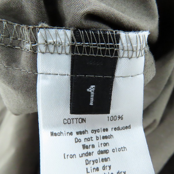 実際に弊社で買取させて頂いたKAZUYUKI KUMAGAI ATTACHMENT/アタッチメント 100/2 ギザタイプライター バンドカラーロングシャツ KS62-092/1の画像 3枚目