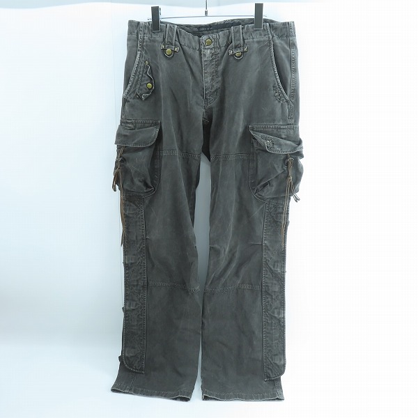実際に弊社で買取させて頂いたkiminori morishita/キミノリモリシタ レザー レース カーゴパンツ 7717305-1 7/52