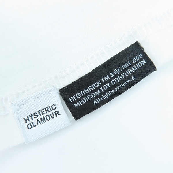 実際に弊社で買取させて頂いたHYSTERIC GLAMOUR×BE@RBRICK/ヒステリックグラマー×ベアブリック GIRLS FACE Tシャツ ホワイト 02202CT21/Mの画像 5枚目