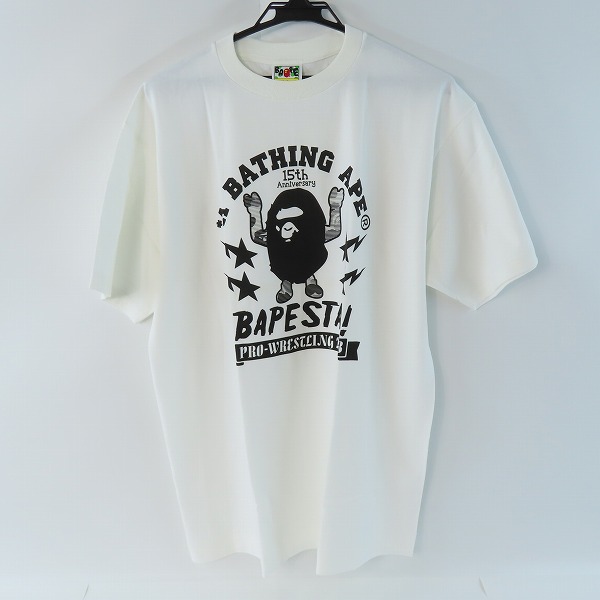 実際に弊社で買取させて頂いたA BATHING APE/アベイジングエイプ 15周年記念/PRO-WRESTLING 2008 Tシャツ L