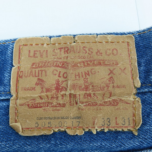 実際に弊社で買取させて頂いたLevi's/リーバイス 70s ヴィンテージ 刻印8 TALON42ジップ/スモールe デニムパンツ 505-0217 W33 L31の画像 2枚目