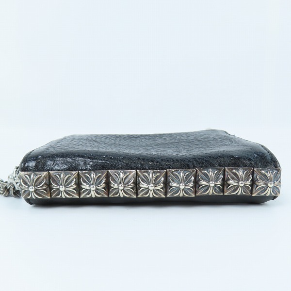 実際に弊社で買取させて頂いたCHROME HEARTS/クロムハーツ 3 SIDE ZIP/ピラミッドスタッズサイドジップウォレットw/ベビーファット/ペーパーチェーンの画像 3枚目