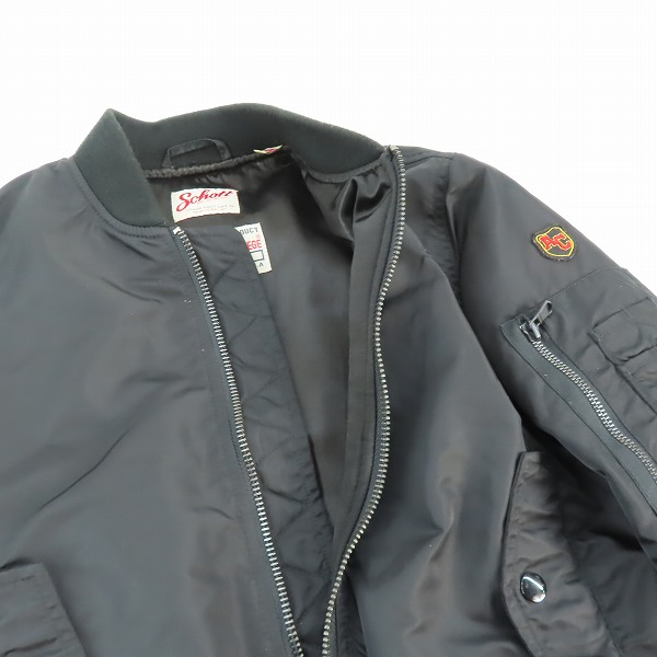 実際に弊社で買取させて頂いたSchott/ショット AMERICAN COLLEGE MA-1/フライトジャケット ブラック 3142046 /Mの画像 5枚目
