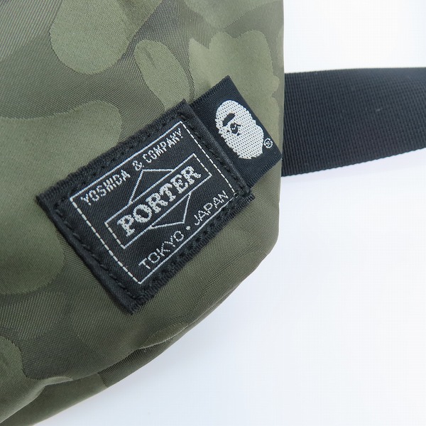 実際に弊社で買取させて頂いたPORTER×A BATHING APE/ポーター×アベイシングエイプ CAMO WAIST POUCH ウエストポーチ/バッグの画像 5枚目