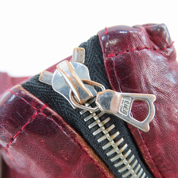 実際に弊社で買取させて頂いたBACKLASH/バックラッシュ ジャパンホースレザー製品染めダブルライダース 1606-03/3の画像 7枚目