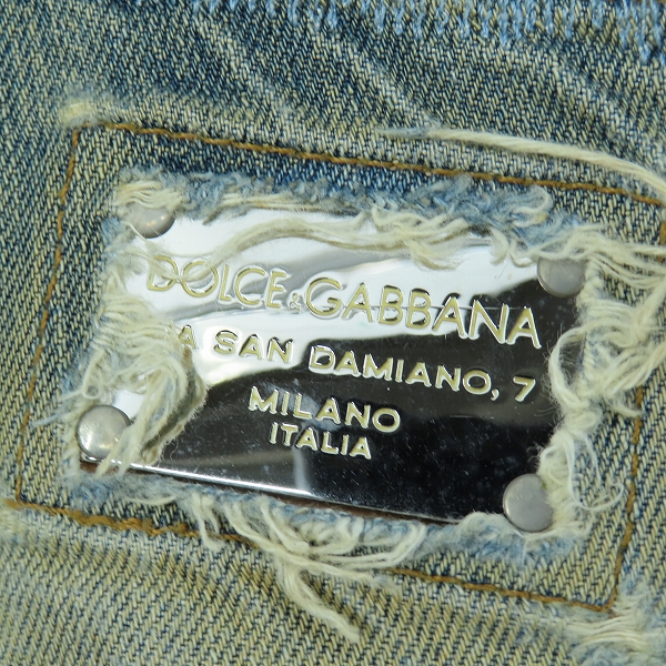 実際に弊社で買取させて頂いたDOLCE&GABBANA/ドルチェ&ガッバーナ デニムパンツ ダメージ加工 インディゴ GZN9TD/46の画像 2枚目