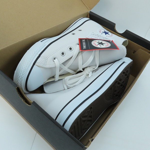 実際に弊社で買取させて頂いた【未使用】CONVERSE/コンバース LEA ALL STAR HI レザー オールスター ハイ 1B907/28の画像 6枚目