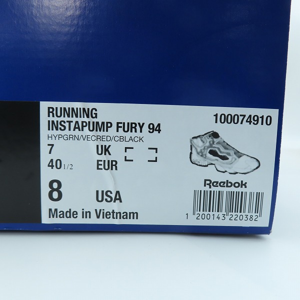 実際に弊社で買取させて頂いたReebok/リーボック INSTAPUMP FURY 94 インスタポンプフューリー 94 100074910/26.0の画像 8枚目