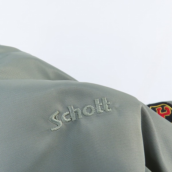 実際に弊社で買取させて頂いたSchott/ショット AMERICAN COLLEGE MA-1/フライトジャケット カーキ 3142046 /Mの画像 9枚目