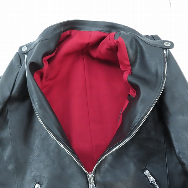 実際に弊社で買取させて頂いたISAMUKATAYAMA BACKLASH/バックラッシュ オリーチェイタリアンショルダーシングルライダース C1572-01/Mの画像 2枚目