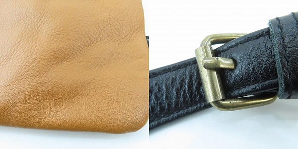 実際に弊社で買取させて頂いたglamb/グラム ショルダーバッグ トートバック レザー ブラウン/ブラックの画像 9枚目