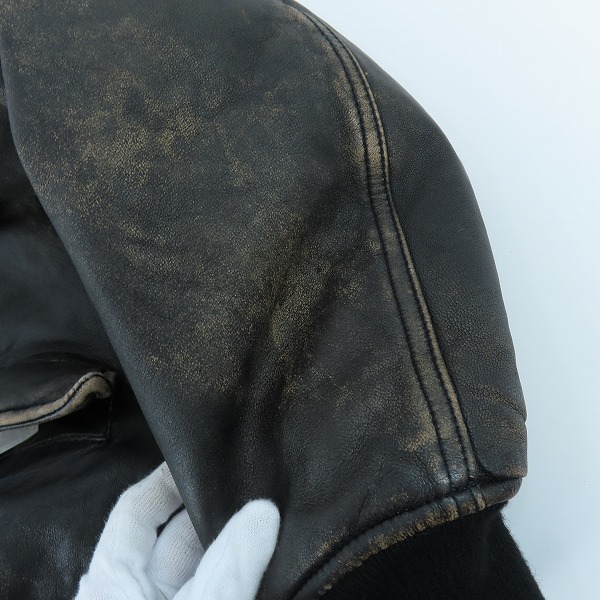 実際に弊社で買取させて頂いたALPHA INDUSTRIES/アルファ インダストリーズ MA-1 シープレザージャケット/ TA1632-082/XLの画像 8枚目