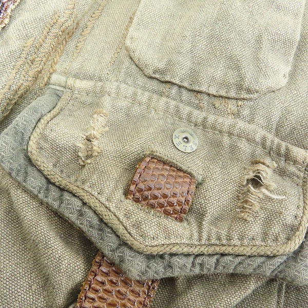 実際に弊社で買取させて頂いたkiminori morishita/キミノリモリシタ リザード装飾 ジャケット 7711302-1/48の画像 8枚目