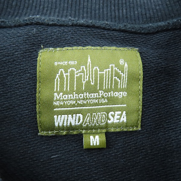 実際に弊社で買取させて頂いたWIND AND SEA×Manhattan Portage ウィンダンシー×マンハッタンポーテージ スウェット トレーナー 23SS-MP-WAS03/Mの画像 2枚目